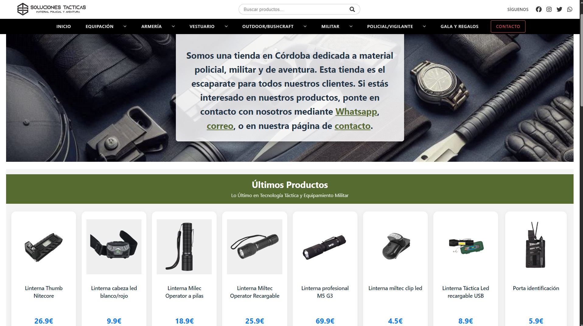 Captura de pantalla del proyecto Soluciones Tácticas